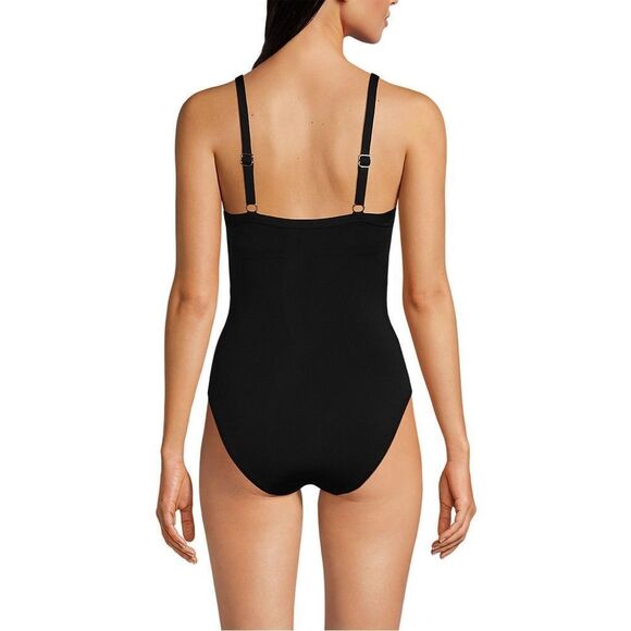 Land's End Sculpting Swim Suit One Piece Wave Technology Soft Cup Black Various - Picture 5 of 14